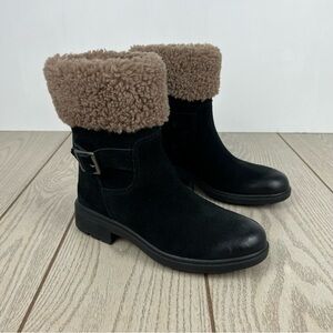 UGG Women's Harrison UGGplush Cuff Buckle Detailed Boots US6 Black $170
